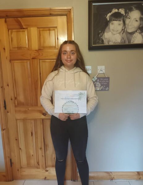 Latisha with her award from Scifest, 