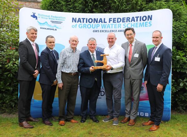 Pictured at the presentation of water awards were: Dónal Cronin (DHLGH), Douglas Kelly (DHLGH), Bert Curley (Glinsk Creggs GWS Vice Chairperson), Minister Kieran O’Donnell (DHLGH), Shane Curley (Glinsk Creggs GWS Manager), Cormac Mac Gearailt (EPA), and Barry Deane (NFGWS). Pictured at the presentation of water awards were: Dónal Cronin (DHLGH), Douglas Kelly (DHLGH), Bert Curley (Glinsk Creggs GWS Vice Chairperson), Minister Kieran O’Donnell (DHLGH), Shane Curley (Glinsk Creggs GWS Manager), Cormac Mac Gearailt (EPA), and Barry Deane (NFGWS).