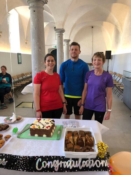 Frances Doorly, Barry Lohan, and Martina Farrell celebrating at Strokestown parkrun last weekend.