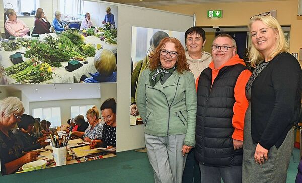 Stephanie O’Connor-Shaw, Anne Tully, Declan Briscoe and Sinéad Morgan, Director for Further Education and Training, GRETB, pictured the photographic exhibition. Pic. Gerard O’Loughlin Stephanie O’Connor-Shaw, Anne Tully, Declan Briscoe and Sinéad Morgan, Director for Further Education and Training, GRETB, pictured the photographic exhibition. Pic. Gerard O’Loughlin