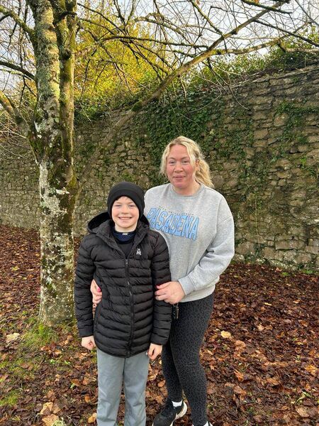 Mikey with his mum Karen following Strokestown parkrun. 