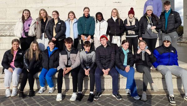 Students on a visit to Paris.