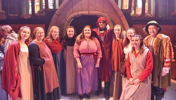 Lisa Hogan, Catriona Casey, Ailbhe Conlon, Marina Furey, Sinead McCarthy, Nicholas Bondo, Marie Reynolds, Aoife Larkin, Emma Kilkenny and Gordon Ryan, all members of the cast of The Hunchback of Notre Dame staged last week by Boyle Musical Society. Pic. Enda Regan Lisa Hogan, Catriona Casey, Ailbhe Conlon, Marina Furey, Sinead McCarthy, Nicholas Bondo, Marie Reynolds, Aoife Larkin, Emma Kilkenny and Gordon Ryan, all members of the cast of The Hunchback of Notre Dame staged last week by Boyle Musical Society. Pic. Enda Regan