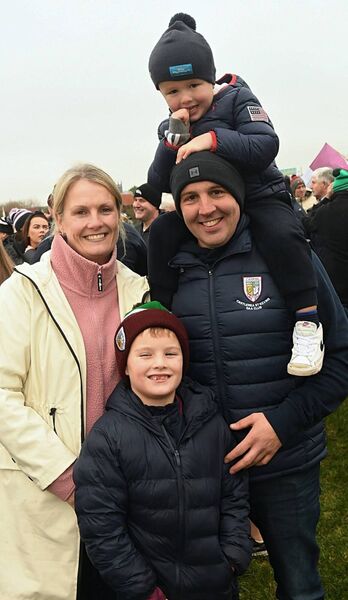 Ciara, Mickey, James and Rían Mannion supporting Castlerea St. Kevin's during Saturday's Connacht club intermediate football championship final at Tuam Stadium. Pic. Gerard O’Loughlin Ciara, Mickey, James and Rían Mannion supporting Castlerea St. Kevin's during Saturday's Connacht club intermediate football championship final at Tuam Stadium. Pic. Gerard O’Loughlin