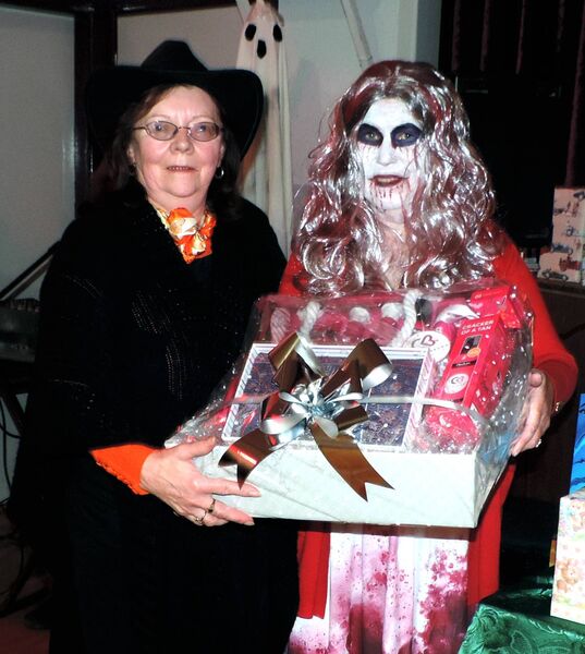At the Kilmovee Active Age Open Day and fancy dress party was Margaret Mahon (right),chairperson of the club, making a presentation to the overall winner of the fancy dress Marian Callaghan Coyne from Ballaghaderreen. Pic. James Hunt At the Kilmovee Active Age Open Day and fancy dress party was Margaret Mahon (right),chairperson of the club, making a presentation to the overall winner of the fancy dress Marian Callaghan Coyne from Ballaghaderreen. Pic. James Hunt