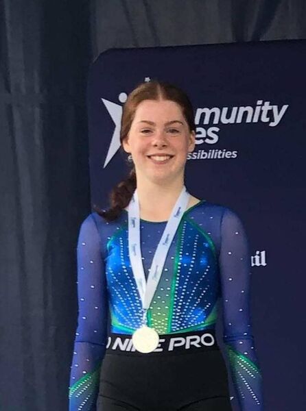 Katie O'Connor, Kiltoom/Cam, who was a silver medal winner in the U-15 gymnastics competition.