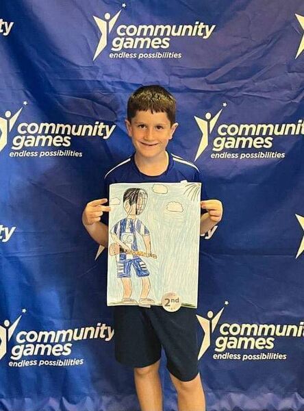 Paidi Naughton from Knockcroghery/St. John's, silver medal winner in the U-8 art competition.