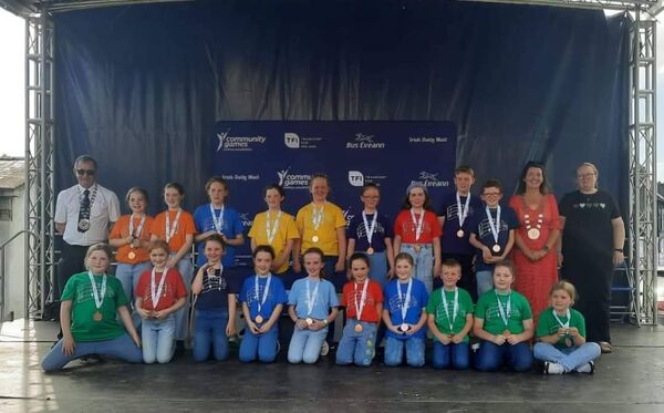 The Croghan/Drumlion/Cortober U-13 mixed choir team that won fourth place medals at the national finals of Community Games in Carlow.