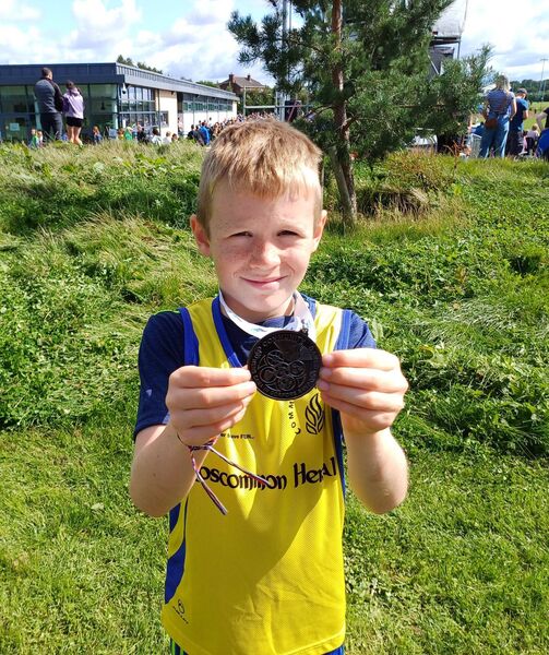 Devan Curran, Tulsk, winner of a fourth place medal in the U-8 80 metres at the national Community Games Track and Field finals in Carlow. Devan Curran, Tulsk, winner of a fourth place medal in the U-8 80 metres at the national Community Games Track and Field finals in Carlow.