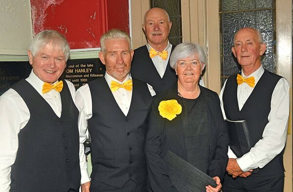 Roscommon Solstice Choir performers Tommy McDermott, P.J. Davis, Thomas Kelly, Patricia Finch and J.P. O’Dowd, pictured at the choir' 10th anniversary concert in the Sacred Heart Church, Roscommon. Pic. Gerard O’Loughlin Roscommon Solstice Choir performers Tommy McDermott, P.J. Davis, Thomas Kelly, Patricia Finch and J.P. O’Dowd, pictured at the choir' 10th anniversary concert in the Sacred Heart Church, Roscommon. Pic. Gerard O’Loughlin