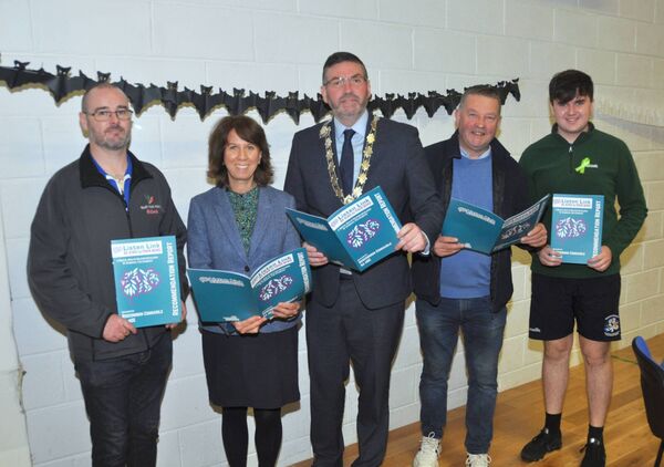 Kevin Costello (Roscommon Comhairle), Cllr Orla Leyden, Cathaoirleach Cllr John Keogh, Cllr Paschal Fitzmaurice and Ryan Dolan (Roscommon Comhairle) at Roscommon Comhairle na nÓg’s (RCNN) Annual Youth Conference (AYC) at Castlerea Enterprise Hub. Pic. Liam Reynolds 