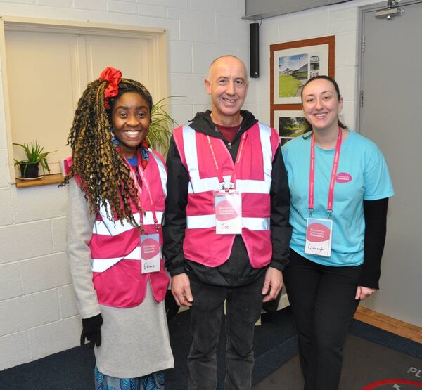 Edima Obalolywq, Joe Cahalin, and Clodagh McNill (all Roscommon Community Volunteers) at Roscommon Comhairle na nÓg’s (RCNN) Annual Youth Conference (AYC) at Castlerea Enterprise Hub. Pic. Liam Reynolds 