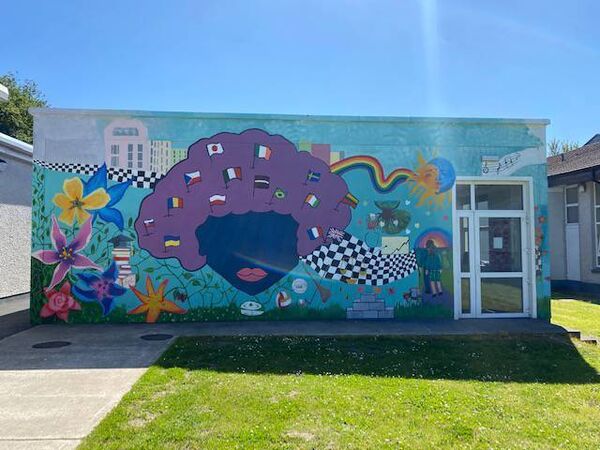 A mural at Roscommon Community College completed with the help of artist Siobhan Cox Carlos.