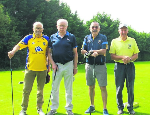 Pat Connolly, Abbey Street, Roscommon; P.J. Gallagher, Loughglynn; Declan Farrell Church St, Roscommon, and Club Captain Oliver Harrington, Boyle, who took part in the 15th annual intercounty the golf classic in aid of the Gary Kelly Cancer Support Centre.