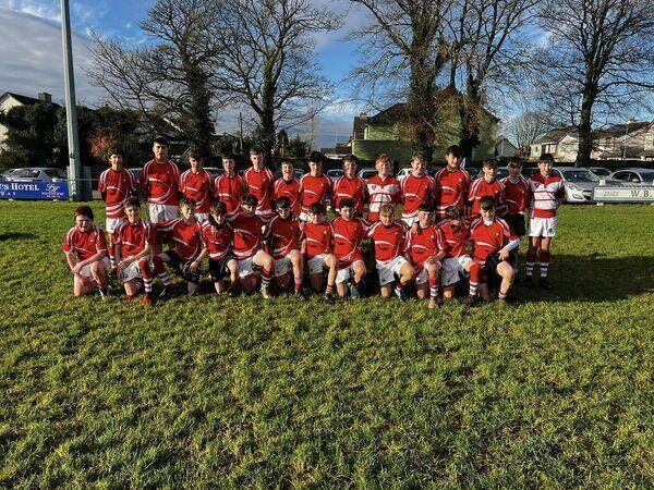 The U-14 rugby team after their win against Coláiste Iognáid in Galway. The U-14 rugby team after their win against Coláiste Iognáid in Galway.