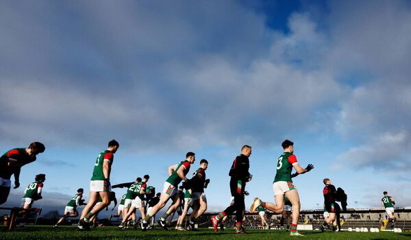 The St. Brigid's team take to the field in Dr. Hyde Park on Sunday last. 
