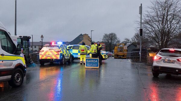 Access to the village is blocked on all approach roads with diversions in place. Pic. Gerry Faughnan Access to the village is blocked on all approach roads with diversions in place. Pic. Gerry Faughnan