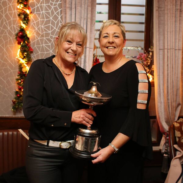 Ballyhaunis Golf Club Lady Captain, Deirdre Moran, presents Mariette Potgieter with her Trophy for Player of the Year. Ballyhaunis Golf Club Lady Captain, Deirdre Moran, presents Mariette Potgieter with her Trophy for Player of the Year.