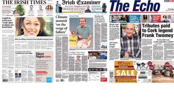 What the papers say: Tuesday's front pages - Homepage - Vimarsana News