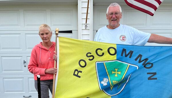 Jim and his wife Jannee flying the flag all the way from New Jersey, USA. Jim and his wife Jannee flying the flag all the way from New Jersey, USA.