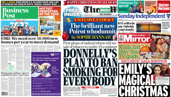 What the papers say: Sunday's front pages - Homepage - Vimarsana News