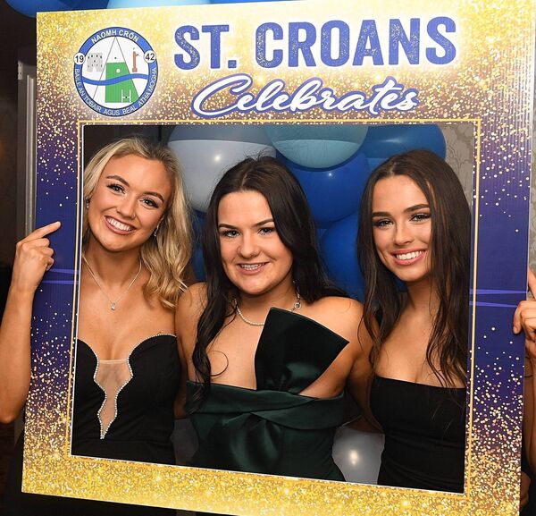 February 2023: Ava Malone, Molly Cunnane and Ella Thompson pictured at the St. Croan's GAA dinner dance in the Abbey Hotel, Roscommon. Pic. Gerard O'Loughlin February 2023: Ava Malone, Molly Cunnane and Ella Thompson pictured at the St. Croan's GAA dinner dance in the Abbey Hotel, Roscommon. Pic. Gerard O'Loughlin