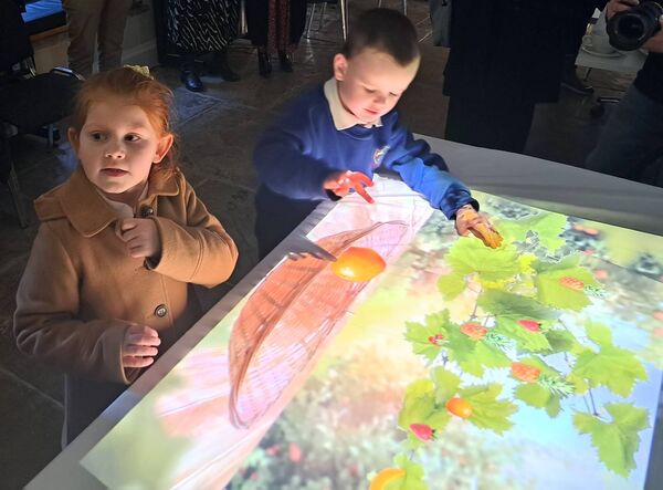 James and Katelyn  from Cootehall National School, enjoying the launch in Boyle Library of ‘The Magic Table’ part of ‘The Happiness Programme’.