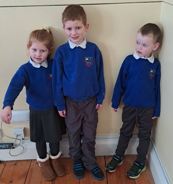 Katelyn, Michael and Danny from Cootehall NS at the launch of ‘The Happiness Programme’ in Boyle.