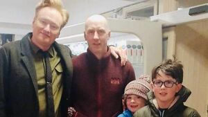 US comedian and television host samples great black pudding in County Galway US comedian and television host samples great black pudding in County Galway