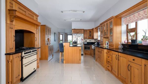 The modern kitchen area.