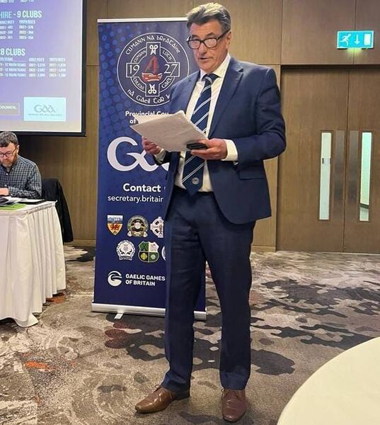 Sean Hopkins addressing the British Provincial Council Convention in London last weekend after his successful election as President.