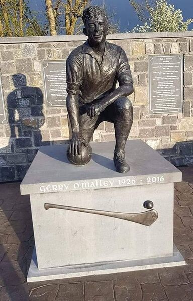 The Gerry O'Malley statue in Brideswell is one of the first places successful St. Brigid's teams have stopped off on their victory tours of the parish. 