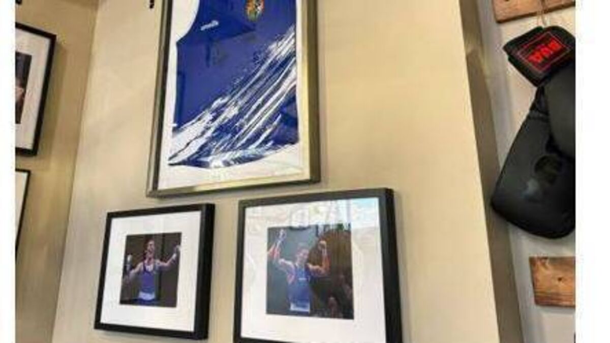 O’Rourke sisters photographs taking pride of place in Rossie boxing gym in New York