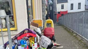 Food items, soiled clothing and broken goods being left outside charity shops in County Roscommon