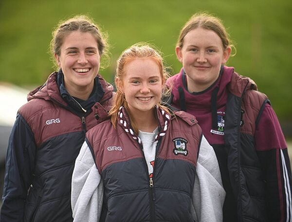 Aisling Feely (right), who has been sidelined through injury, with her Boyle team-mates Caoimhe Cregg and Heather Kerins.