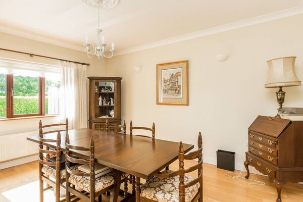 The property has a separate dining room.