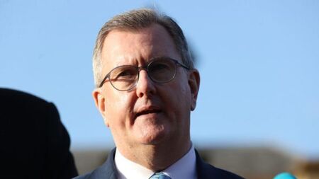 North is no longer a place where majority are 'red, white and blue British', DUP leader says