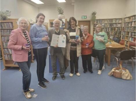 Mary Cleary, Ciara Lyons, Tomas P. Ó Móráin, Margaret Staunton, Mary O' Connell, agus Breege Beirne at a Craobh De hIde get together at Castlerea Library. Mary Cleary, Ciara Lyons, Tomas P. Ó Móráin, Margaret Staunton, Mary O' Connell, agus Breege Beirne at a Craobh De hIde get together at Castlerea Library.