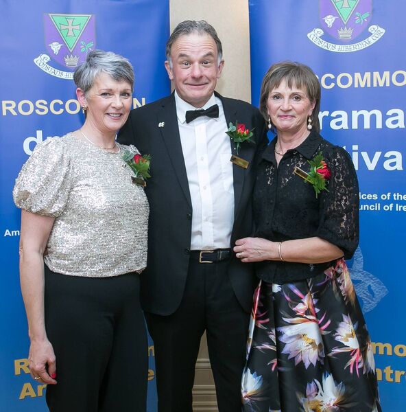 Pictured at the recent Roscommon Drama Festival opening were Ríona McGuinness, Frank Nally and Bernie Maher. Pic. Michelle Hughes Walsh 