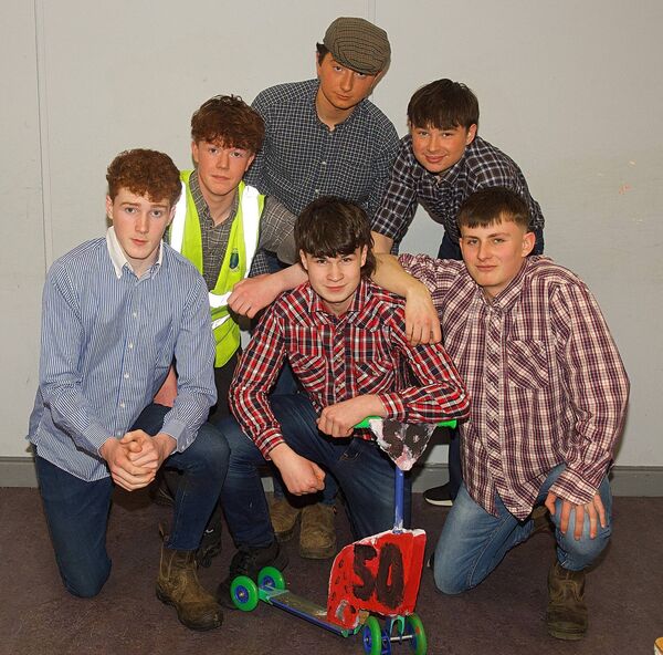 Patrick Ely, Harry King, Brian Geraghty, Andrew Farrell, Mark Biesty and Mark Colleran, pictured at a Variety Show performed by Transition Year students at the CBS Roscommon. Pic. Gerard O’Loughlin 