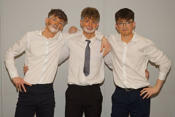 Finnan Devane, David Cox and Nathan McKeogh, pictured at a Variety Show hosted by Transition Year students at the CBS Roscommon. Pic. Gerard O’Loughlin