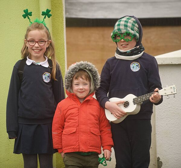 Tessa, Miles and Ben Glynn at the Lecarrow St. Patrick’s Day Parade. Pic. Gerard O’Loughlin Tessa, Miles and Ben Glynn at the Lecarrow St. Patrick’s Day Parade. Pic. Gerard O’Loughlin