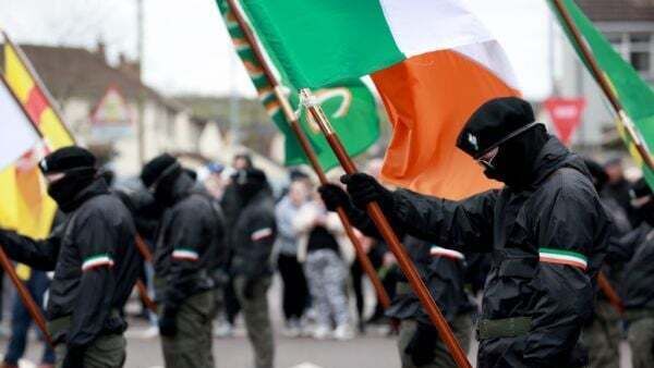 Petrol bombs thrown and van set on fire following dissident Easter Rising parade in Derry