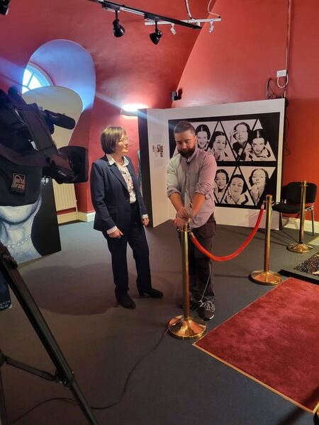 Virgin Media’s Deric Haritgan from Ireland AM chatting with tour guide, Mary Lavin at King House, Boyle last week for a segment on the show. Virgin Media’s Deric Haritgan from Ireland AM chatting with tour guide, Mary Lavin at King House, Boyle last week for a segment on the show.