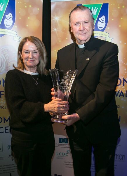 Main Award OPEN, sponsored by Canon Eugene McLoughlin, accepted by Fiona Keane, Dalkey Players for their production of The Crucible presented by Canon Eugene McLoughlin. Pic. Michelle Hughes Walsh