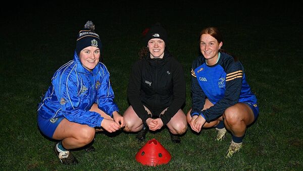 Aimee O'Connor, Niamh Fleming and Lauren Shanagher at training ahead of the Roscommon intermediate ladies' football team's league final against Clare in Birr on Saturday. Picture: Gerard O'Loughlin Aimee O'Connor, Niamh Fleming and Lauren Shanagher at training ahead of the Roscommon intermediate ladies' football team's league final against Clare in Birr on Saturday. Picture: Gerard O'Loughlin