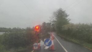 Stop/Go system in place on regional road Stop/Go system in place on regional road