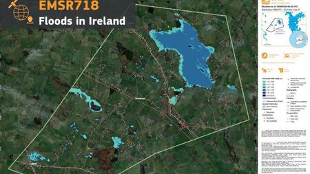 Satellite imagery reveals exact amount of flooded land around Lough Funshinagh