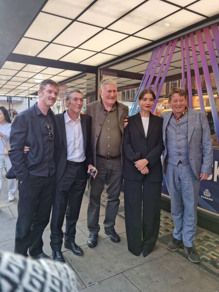 Philip Dolan with some of the cast from 'That They May Face the Rising Sun’ at the film's premier in London last October.