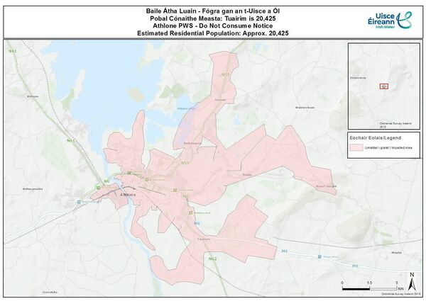 Do not consume water notice for Athlone.